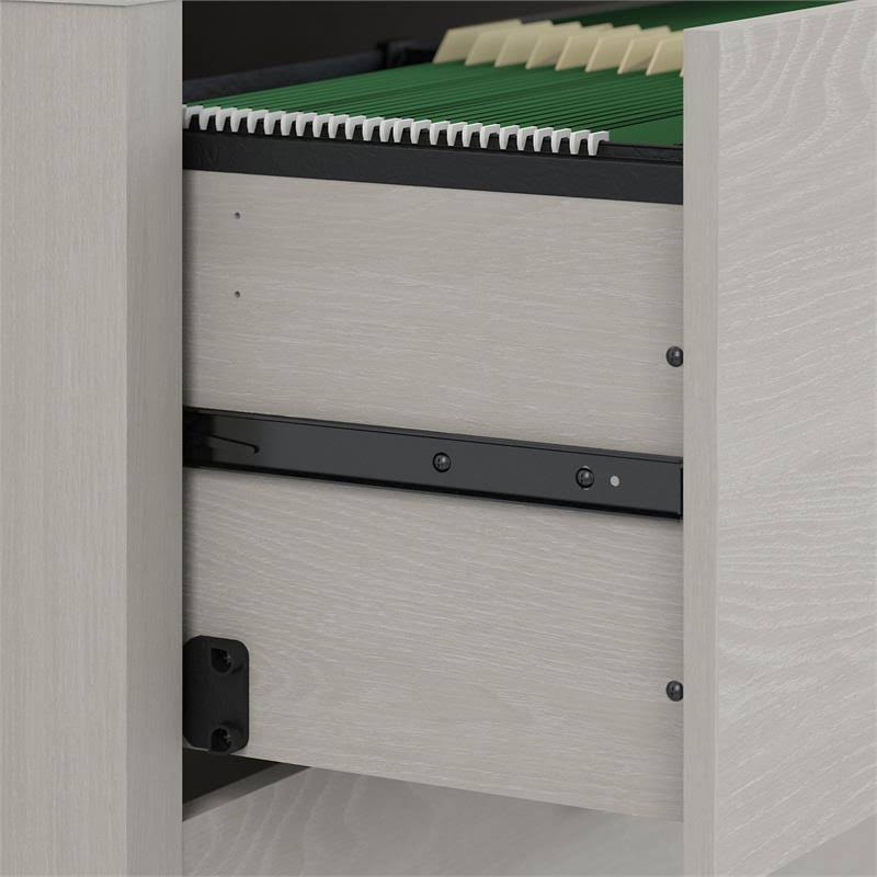 Gray Sand Credenza Desk with Mobile File Cabinet X10233
