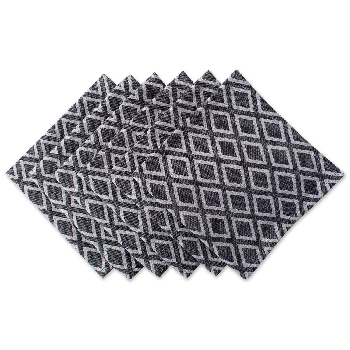 Black & White Diamond Napkin Set of 6 F516