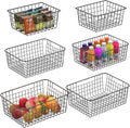 Black Metal Wire Storage Basket 6 Pack (2 Small, 2 Medium, 2 Large) I5461