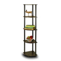 5-Tier Corner Display Shelf Bookcase in Espresso Black J641