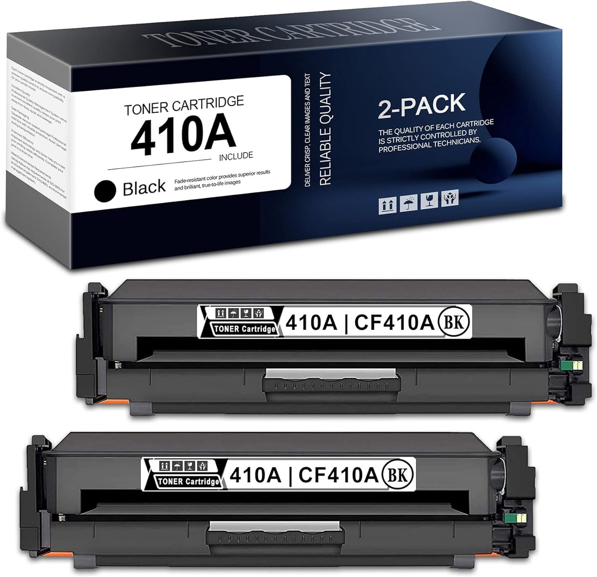 2 Black 410A Toner Cartridge Pack of 2 Q819