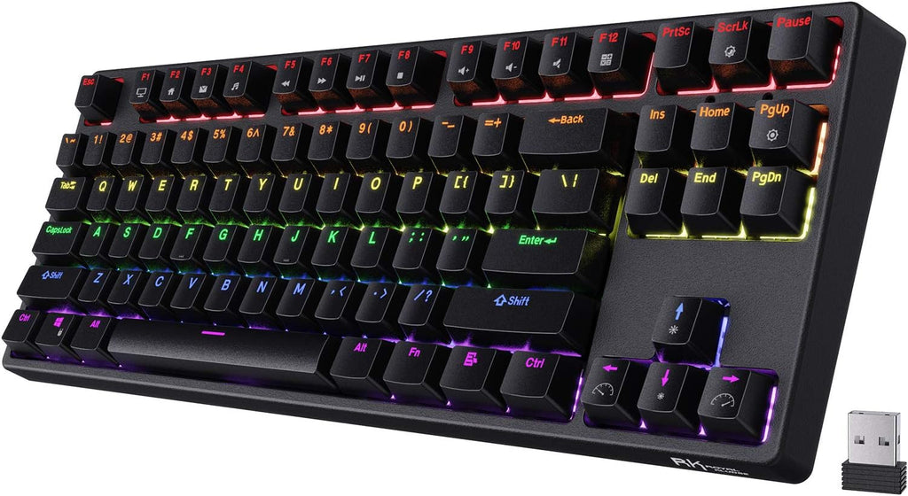 87 Keys Wireless Mechanical Keyboard with Brown Switches I5919
