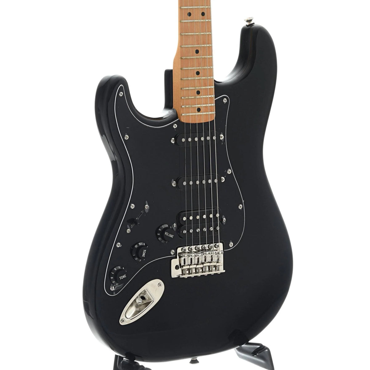 Black Left Handed Maple Stratocaster HSS X431338