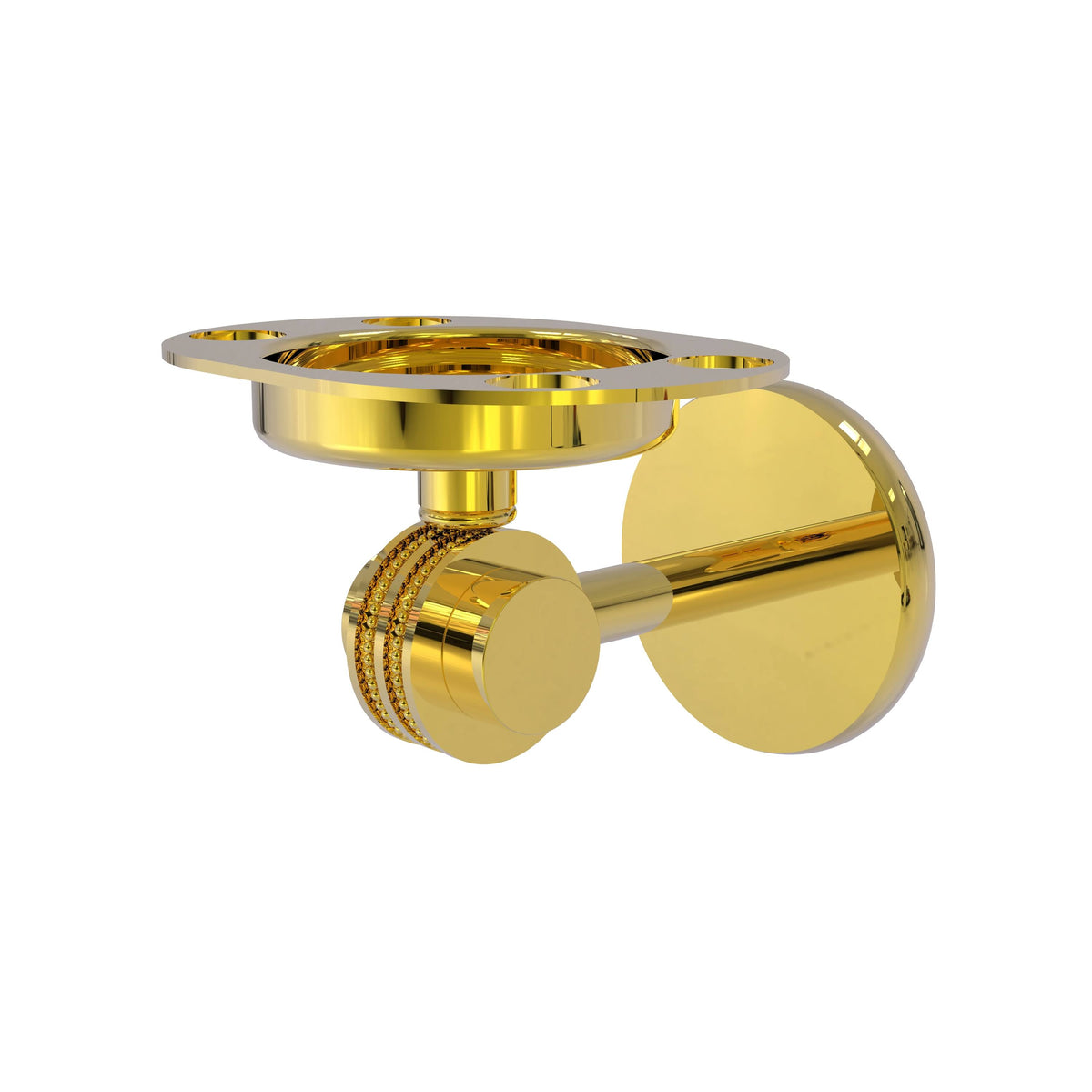Polished Brass Toothbrush and Tumbler Holder Q383949