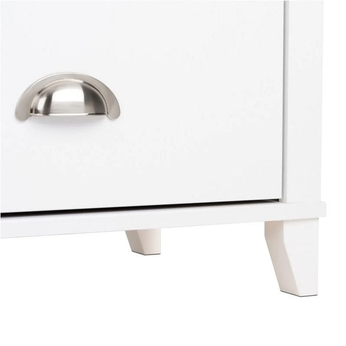 2 Piece White 2 Drawer Solid Wood Nightstand Set O381