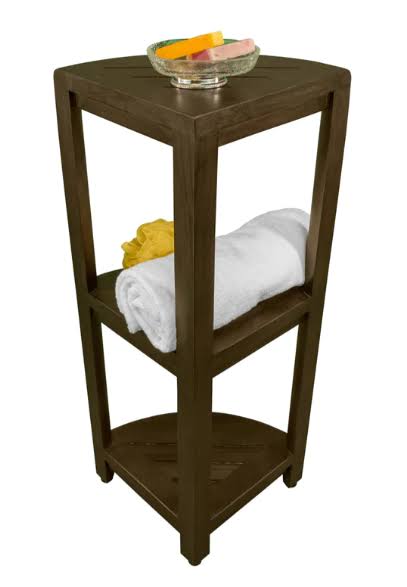 Teak Three Tier Corner Shower Shelf F426056