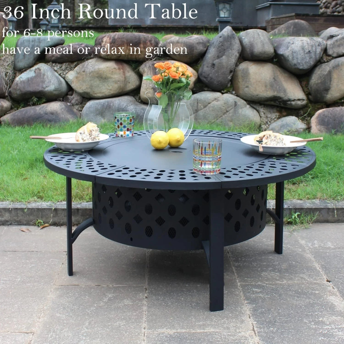 36 Inch Wood Burning Fire Pit with 2 Grills F90316
