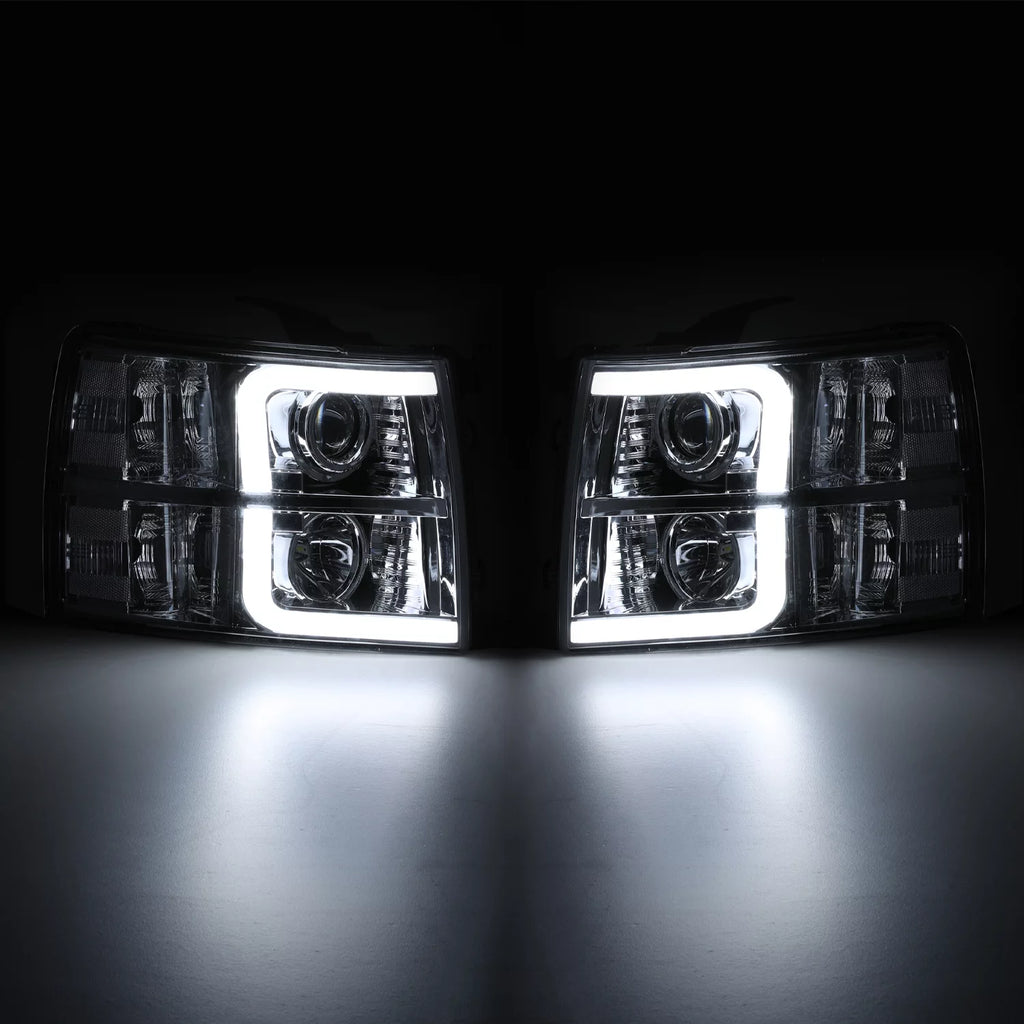 LED Projector Headlights Assembly for Chevy Silverado 1500 2500 3500 P608