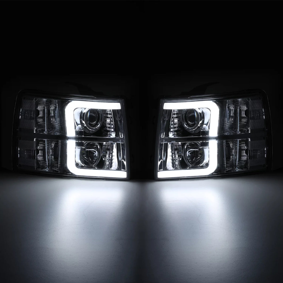 LED Projector Headlights Assembly for Chevy Silverado 1500 2500 3500 P608