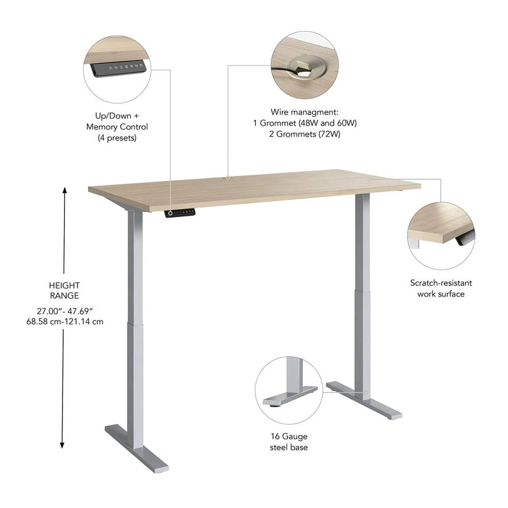Adjustable Standing Desk in Natural Elm A40789