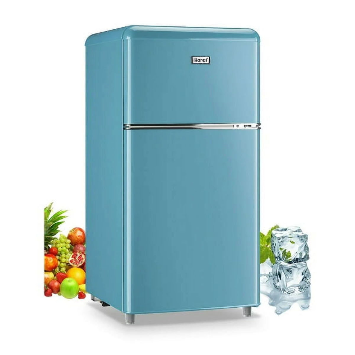 3.2 Cubic Feet Retro Dual Door Mini Fridge with Freezer G64201