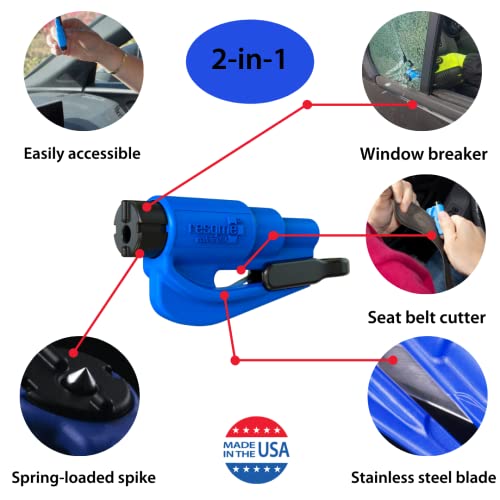 Emergency Keychain Car Escape Tool, 2-in-1 Seatbelt Cutter and Window Breaker S16086