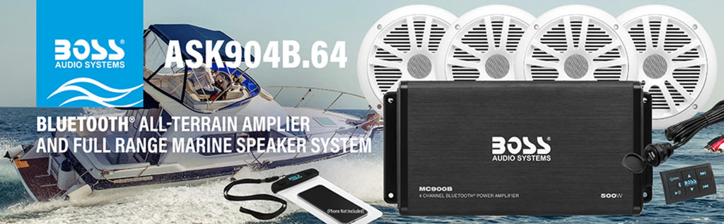 Marine Audio Amplifier with Speakers and USB Cable J10645