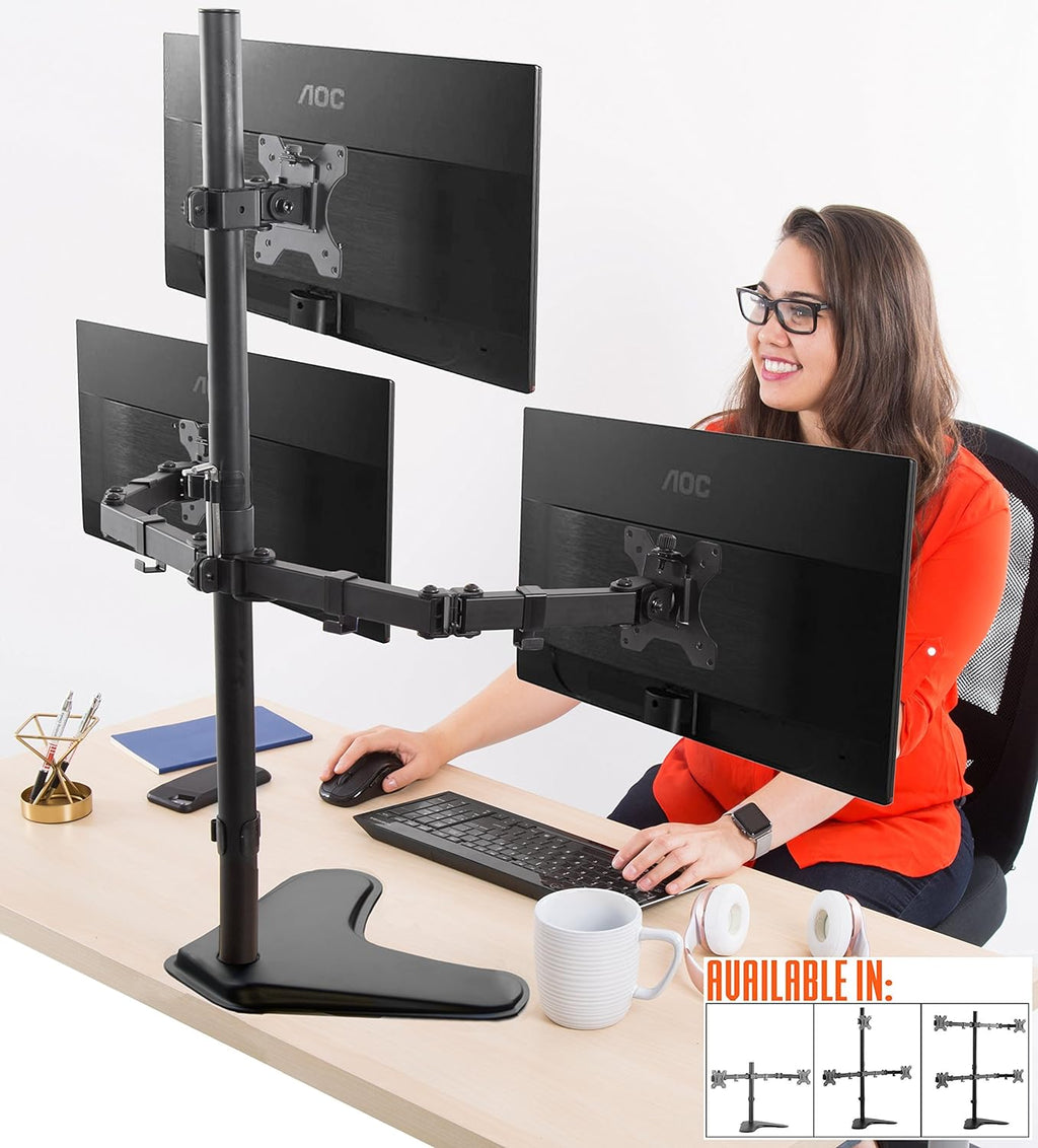 Freestanding Triple Monitor Mount Desk Stand with VESA Mounts R248439