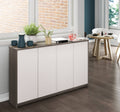 4 Door Storage Cabinet, Bark Gray/White B601