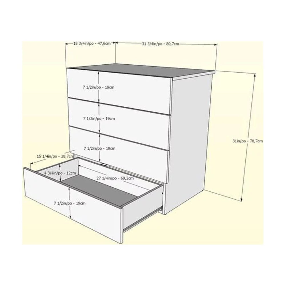 4 Piece Queen Size Bedroom Set Natural Maple and White O6706