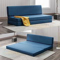 Twin Folding Sofa Bed with Memory Foam Mattress Linen Fabric K1166