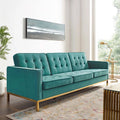 Gold Teal Velvet Sofa M351504