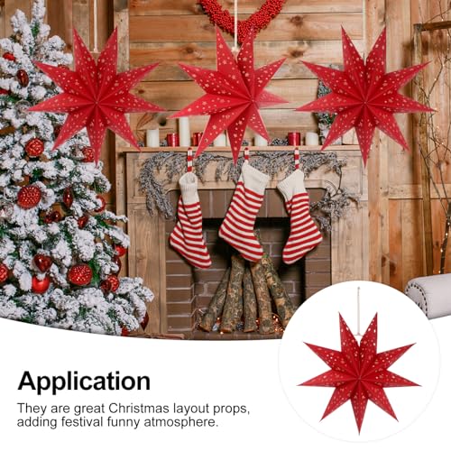 3Pcs Paper Star Lantern Lampshade Hanging Decorations M70455