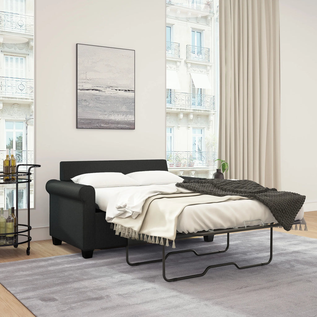 Black Twin Sleeper Loveseat T580