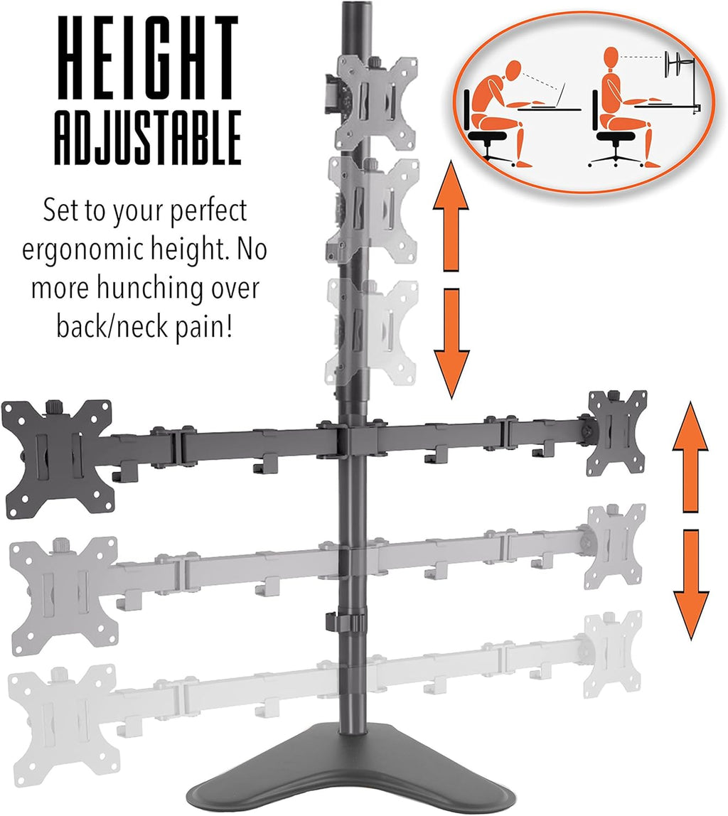 Freestanding Triple Monitor Mount Desk Stand with VESA Mounts R248439