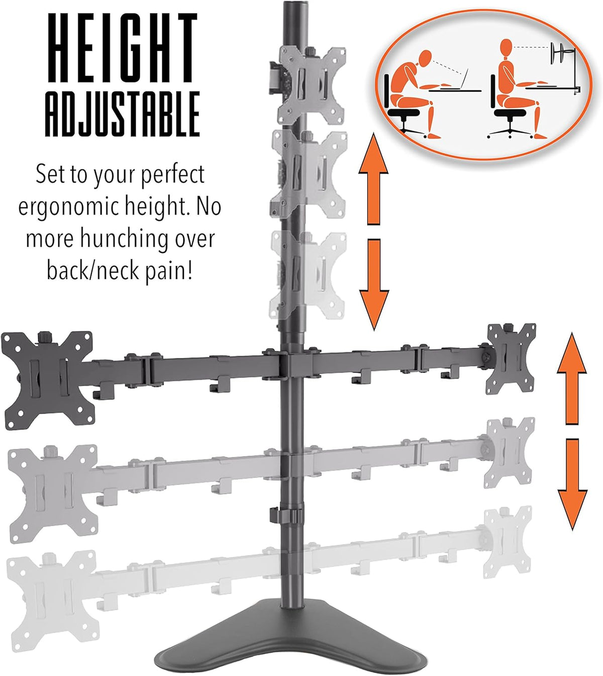 Freestanding Triple Monitor Mount Desk Stand with VESA Mounts R248439