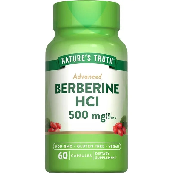 Berberine 500mg 60 Capsules Vegan Non-GMO Gluten Free Supplement E3622