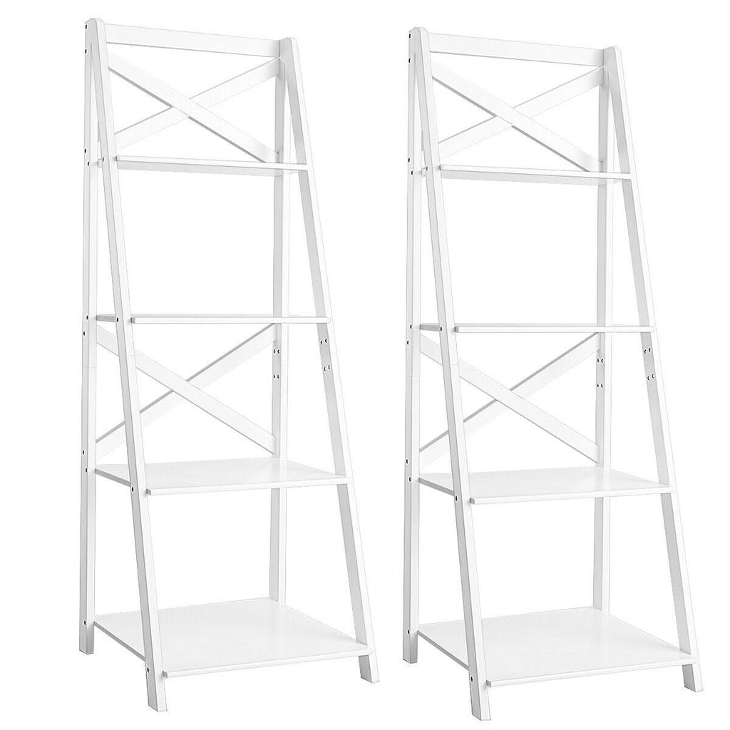White 4-Tier Wood Display Storage Bookshelf K69438