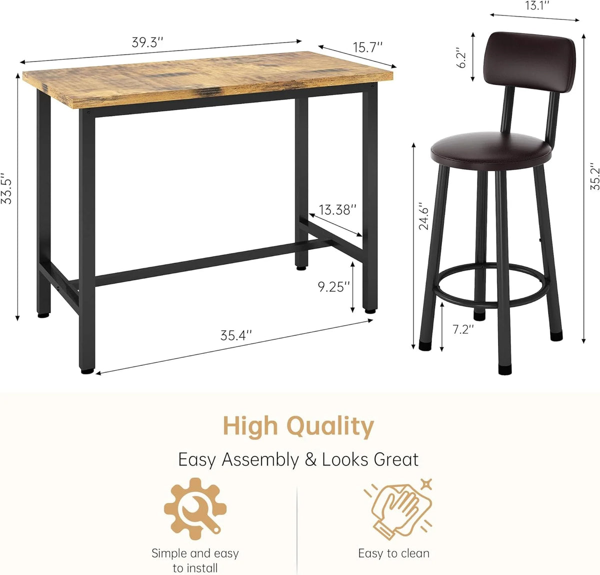 3 Piece Pub Dining Set Y989