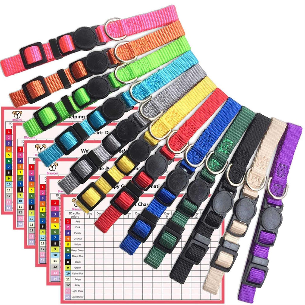 Soft Nylon Adjustable Breakaway Puppy ID Collar 14PCS Y51200