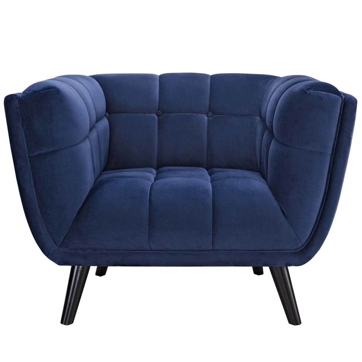 Navy Blue Velvet Armchair and Sofa Set N6242
