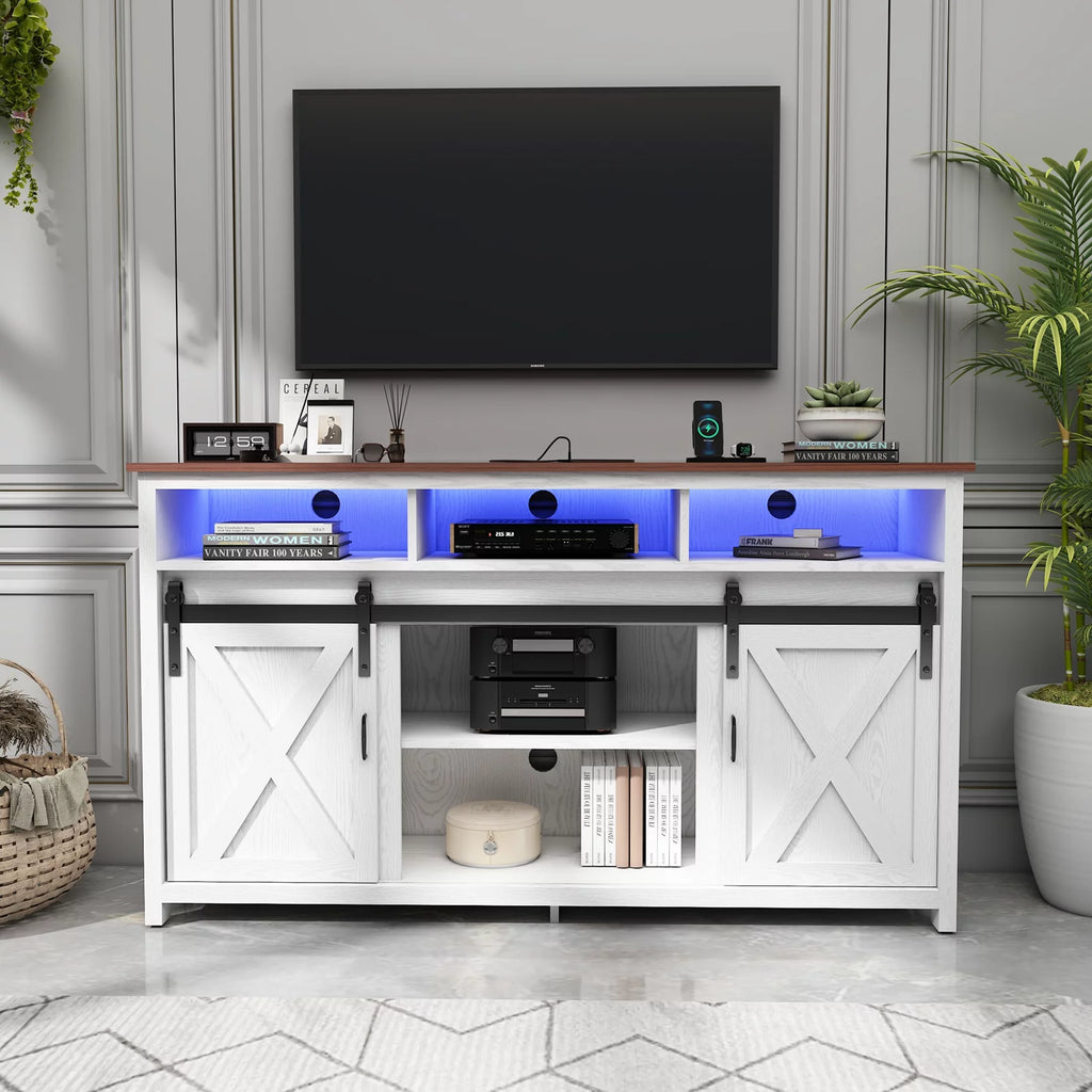 White TV Stand for 65 inch TVs S282