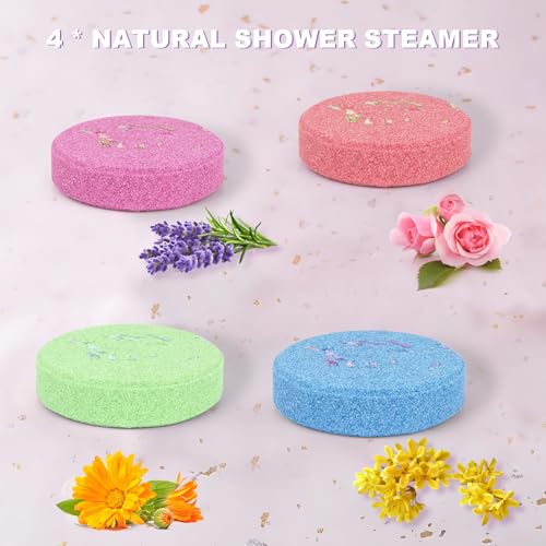 5 Large Bath Bomb Set with 4 Shower Steamers & 3 Candles U12192