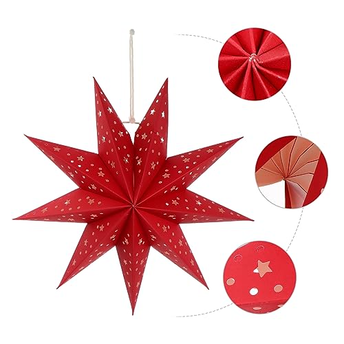 3Pcs Paper Star Lantern Lampshade Hanging Decorations M70455