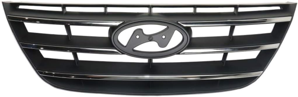 Chrome Shell & Insert Painted Black Plastic Grille Assembly F522524