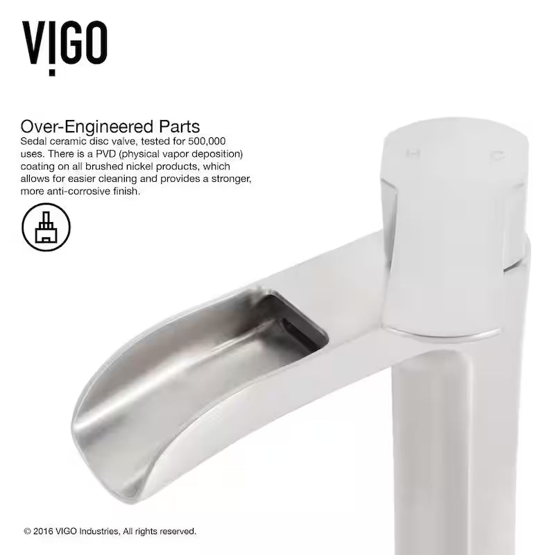 Single Handle Vessel Faucet in Brushed Nickel X1966