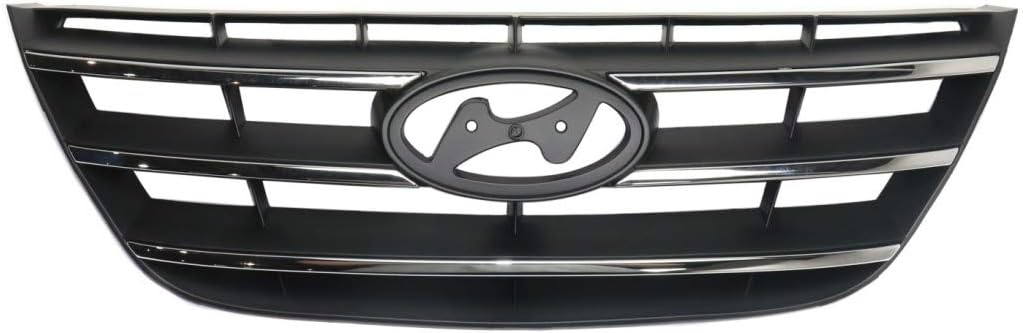 Chrome Shell & Insert Painted Black Plastic Grille Assembly F522524