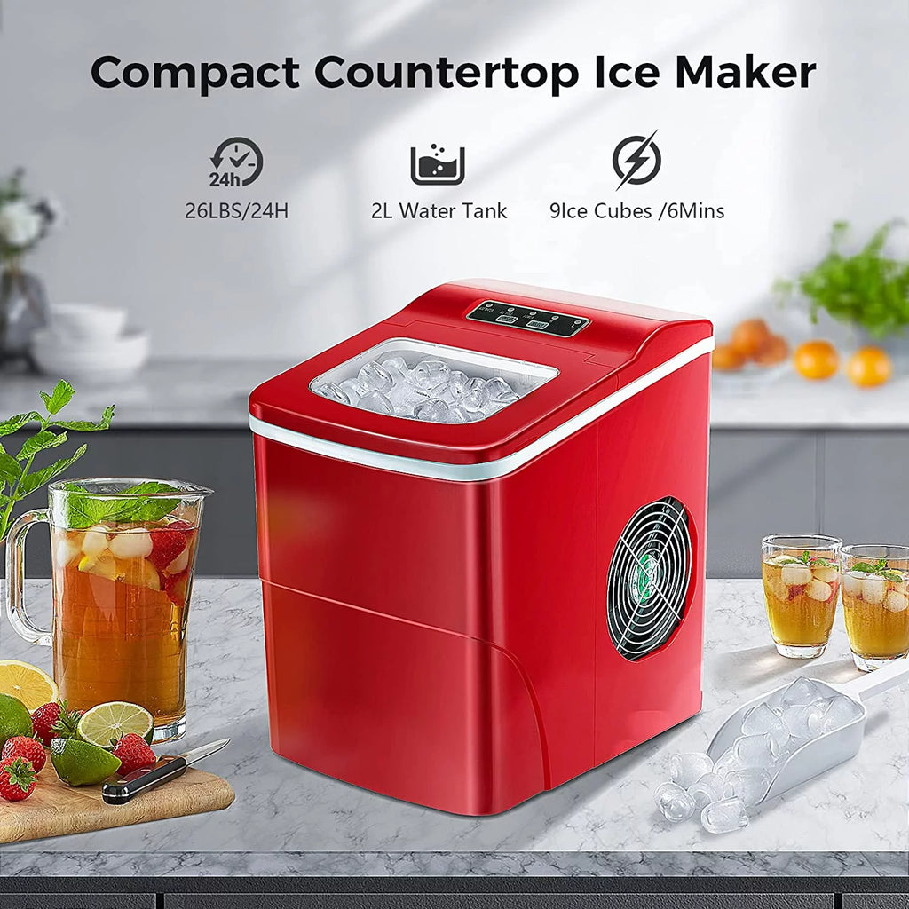 Portable Countertop Ice Maker with Ice Scoop and Basket X230