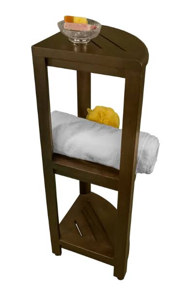 Teak Three Tier Corner Shower Shelf F426056
