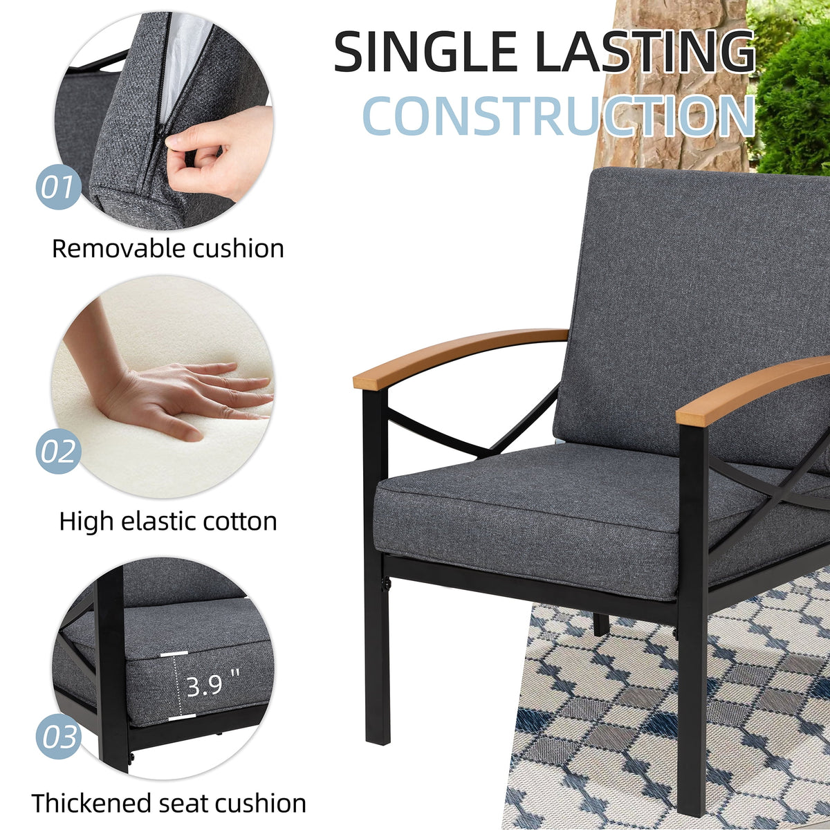5 Piece Patio Conversation Sectional Set A3670
