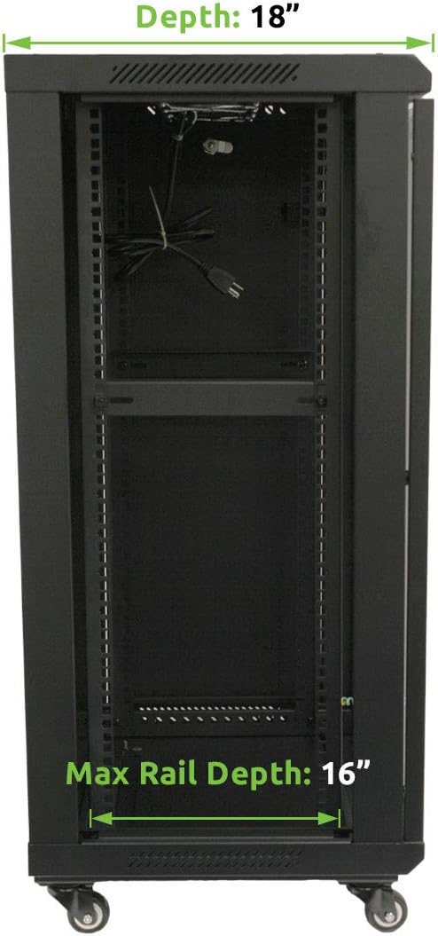 18U Wall Mount Network Server Cabinet Rack Enclosure Glass Door Lock R8820