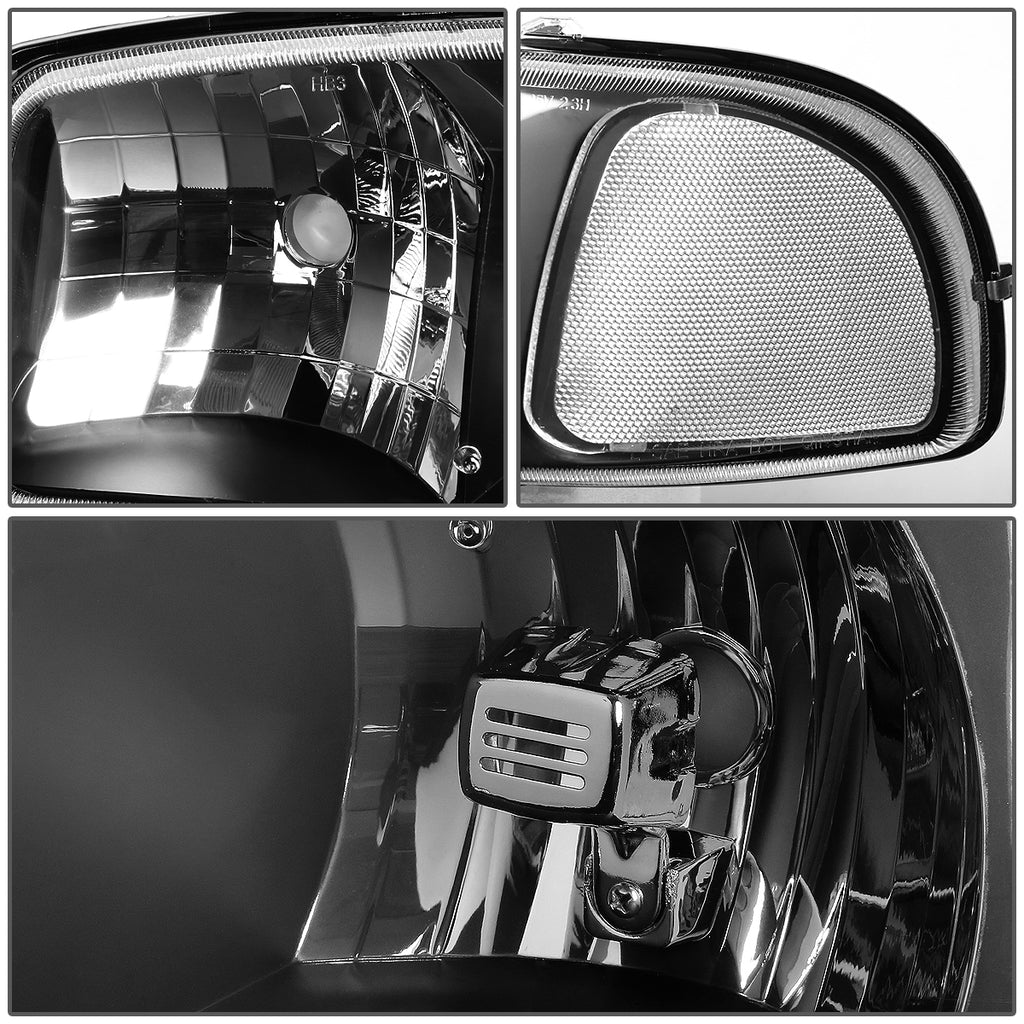 Black Housing Headlight and Clear Corner Bumper Light Z696