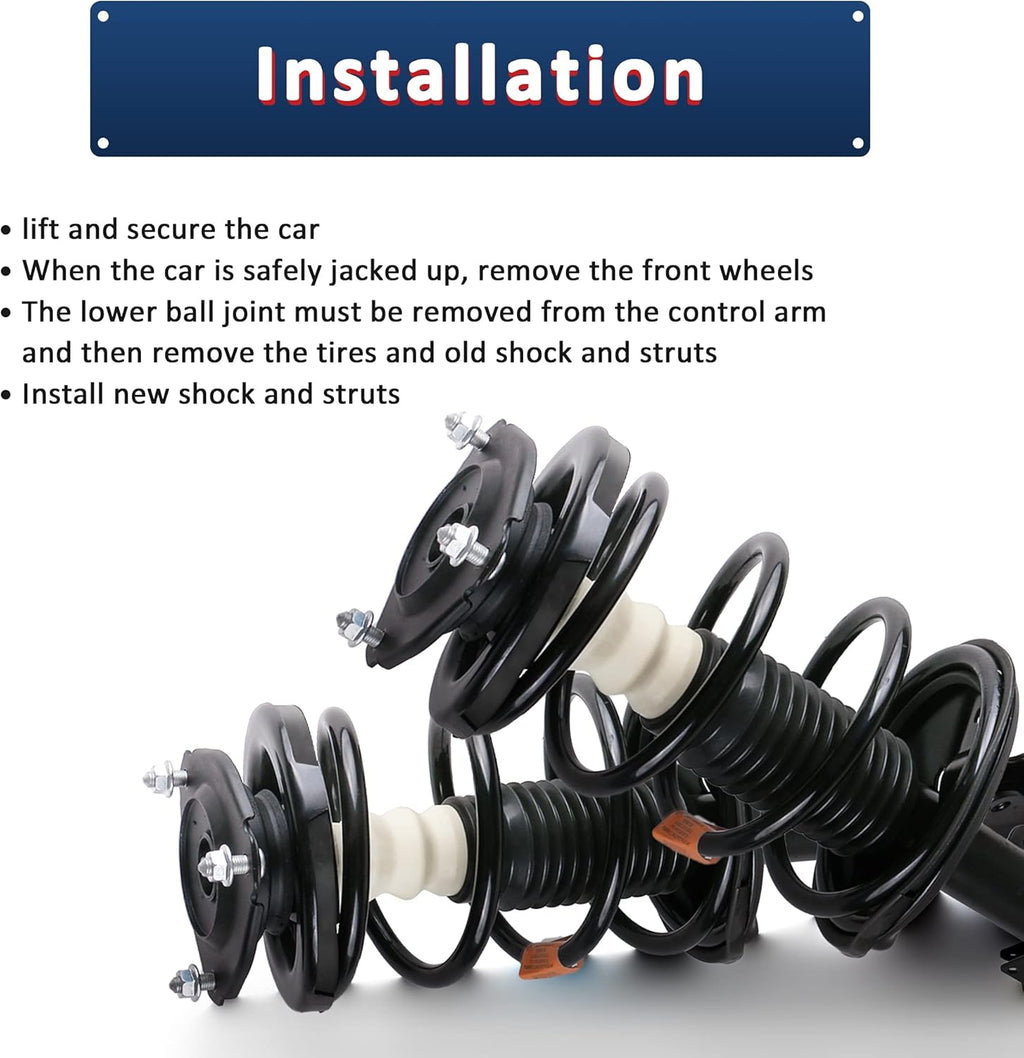 Front and Rear Complete Strut Assemblies Shock Absorbers Set of 4 P814246