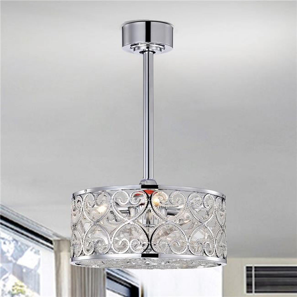 16 Inch Chrome Polish Crystal Fandelier J615222