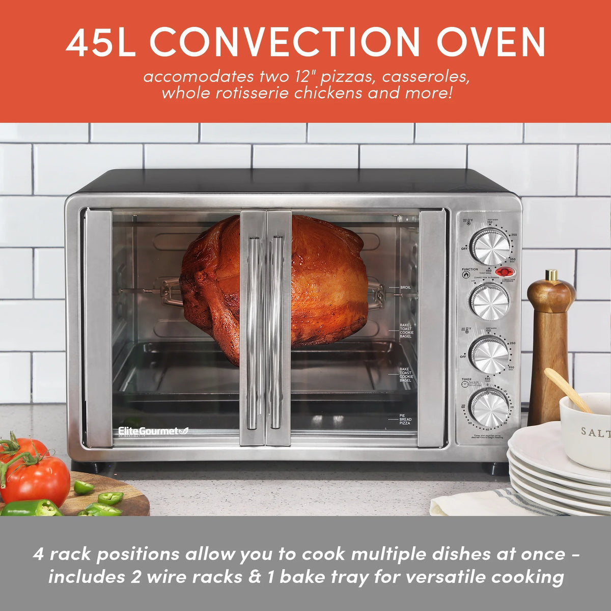 Double Door Oven with Rotisserie and Convection H10508