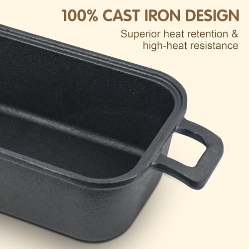Cast Iron Loaf Pan with Lid 9x5 Inch R288222