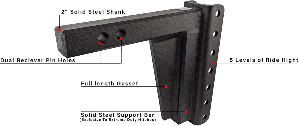 2.0" Adjustable Extreme Duty Trailer Hitch with Dual Ball V7045