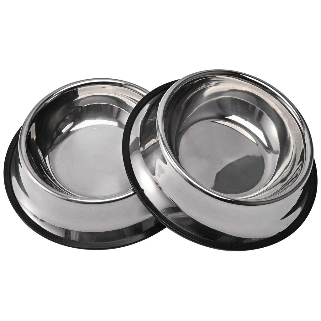 2 Packs Stainless Steel Dog Bowl with Anti-Skid Rubber Base L255340