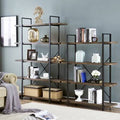 Vintage Industrial 5-Shelf Bookcase with Metal Frame I7848
