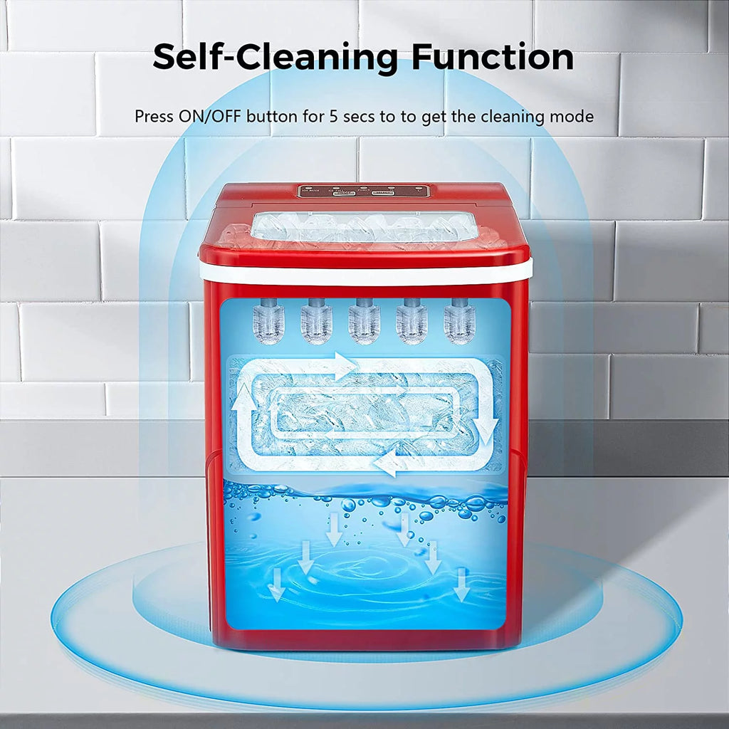 Portable Countertop Ice Maker with Ice Scoop and Basket X230